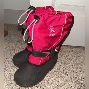 Kamik Kids' Fuchsia and Black Snow Boots